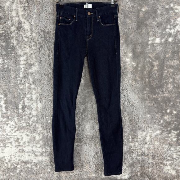 Mother Size 24 Stretch Denim Jeans Pants Blue Button Zip Casual - Picture 1 of 12